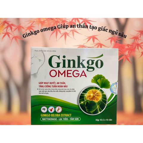 GINKOMEGA 3 Q10 Giúp hoạt huyết dưỡng não, an thần tạo giấc ngủ sâu, đau mỏi vai gáy hộp 100 viên
