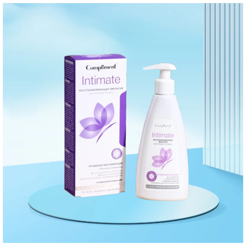 Dung dịch vệ sinh Compliment Intimate 250ml (Sản phẩm bị cấn móp nhẹ,bị rách 1 miếng ngay góc hộp)