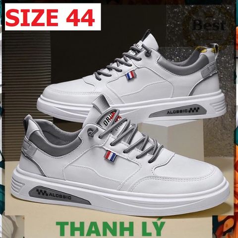 [ SIZE 44 ] Giày Nam Trắng Kiểu Dáng Đẹp Chất Da Bền Dễ Đi Dễ Phối Đồ Phong Cách Hàn Quốc - 0606