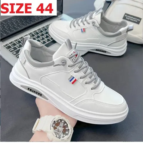 [ SIZE 44 ] Giày Nam Trắng Kiểu Dáng Đẹp Chất Da Bền Dễ Đi Dễ Phối Đồ Phong Cách Hàn Quốc - 0606