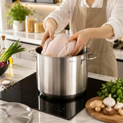 Nồi Luộc Gà WMF 28cm 14L Chính Hãng Đức - Thép Không Gỉ Cromargan Cao Cấp, Thiết Kế Hiện Đại, Tiện Dụng Cho Mọi Bữa Ăn
