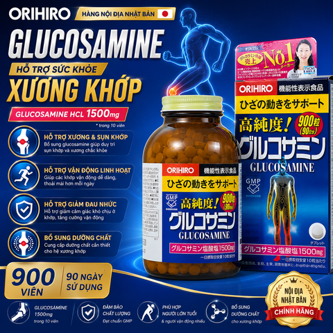 Viên Uống Glucosamine Orihiro 1500mg 900 Viên Nhật Bản Chính Hãng | Hỗ Trợ Sức Khỏe Xương Khớp & Sụn Khớp