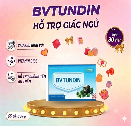 VIÊN UỐNG HỖ TRỢ GIẤC NGỦ BVTUDIN HỘP 100 VIÊN
