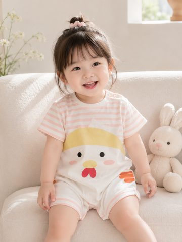 Hàng QC - Bodysuit vịt con cute đáng yêu dễ thương mát mềm thoáng khí mùa hè cho bé gái