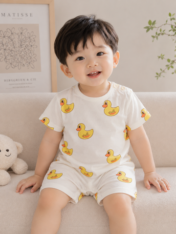  Hàng QC - Bodysuit vịt con cute đáng yêu dễ thương cho bé mùa hè mát mẻ 0-3 tháng