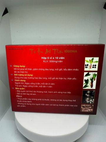 Bổ thận âm, giảm đau lưng mỏi gối, tiểu đêm nhiều lần Tư Âm Bổ Thận Kigona Hộp 50 viên