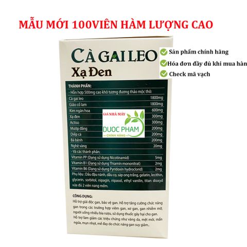 Viên uống Cà gai leo xạ đen giải độc gan vỉ 60 viên, giúp bổ gan, hạ men gan, tăng cường chức năng gan, bảo vệ gan