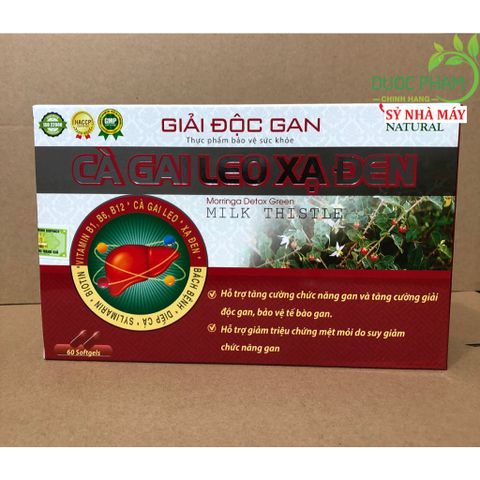 Viên uống Cà gai leo xạ đen giải độc gan vỉ 60 viên, giúp bổ gan, hạ men gan, tăng cường chức năng gan, bảo vệ gan