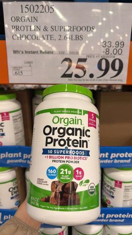 Bột Protein Hữu Cơ Orgain Organic Protein 1.22 kg - 21g Protein Thực Vật [Vegan] - Hương Vanilla Bean & Chocolate - Hàng nội địa USA
