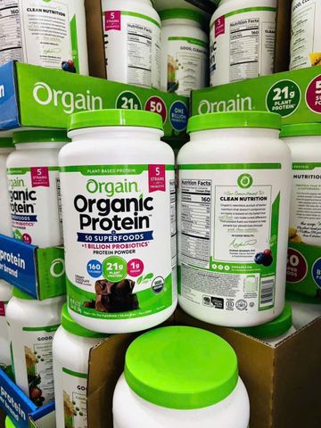 Bột Protein Hữu Cơ Orgain Organic Protein 1.22 kg - 21g Protein Thực Vật [Vegan] - Hương Vanilla Bean & Chocolate - Hàng nội địa USA
