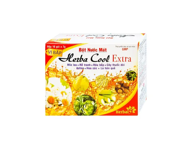 Bột nước mát herba cool extra vị bắp thơm ngon giúp thanh nhiệt mát gan (hàng date mới)