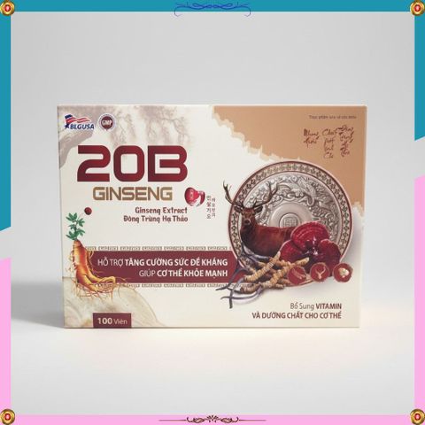 Viên uống 20B Ginseng Mediphar Bổ sung Vitamin, Nhân Sâm, Đông Trùng Hạ Thảo tăng đề kháng 100v 2029