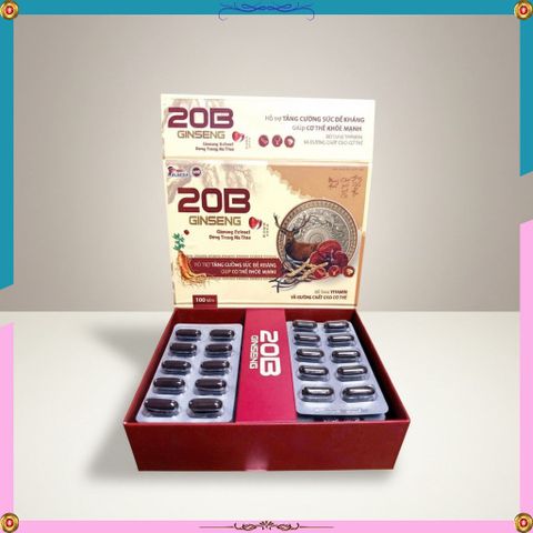 Viên uống 20B Ginseng Mediphar Bổ sung Vitamin, Nhân Sâm, Đông Trùng Hạ Thảo tăng đề kháng 100v 2029