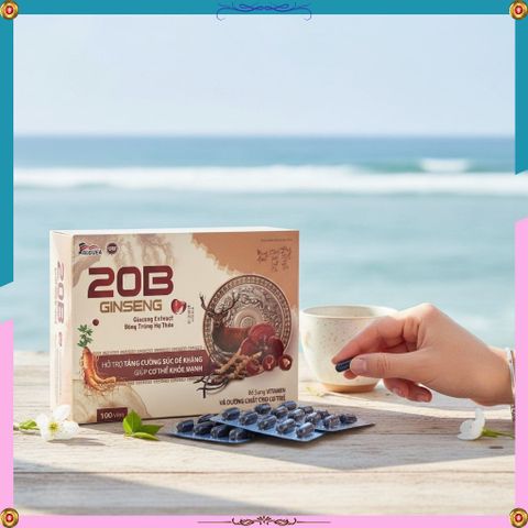 Viên uống 20B Ginseng Mediphar Bổ sung Vitamin, Nhân Sâm, Đông Trùng Hạ Thảo tăng đề kháng 100v 2029