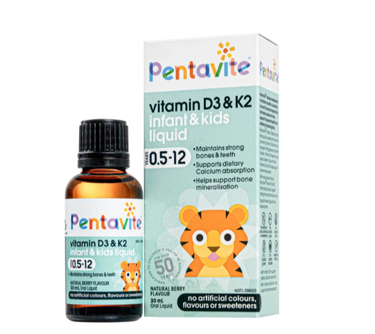 Siro hỗ trợ xương và răng chắc khoẻ Pentavite Vitamin D3 & K2 Infant & Kid liquid 30ml