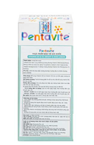 Siro hỗ trợ xương và răng chắc khoẻ Pentavite Vitamin D3 & K2 Infant & Kid liquid 30ml