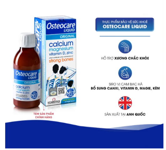 Siro bổ sung canxi khoáng chất chắc xương khoẻ khớp Vitabiotics Osteocare Liquid (200ml)
