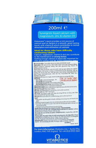 Siro bổ sung canxi khoáng chất chắc xương khoẻ khớp Vitabiotics Osteocare Liquid (200ml)