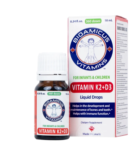 Dung dịch uống hỗ trợ tăng cường hấp thu Calcium Bioamicus Vitamin K2 & D3 (10ml)