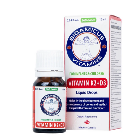 Dung dịch uống hỗ trợ tăng cường hấp thu Calcium Bioamicus Vitamin K2 & D3 (10ml)