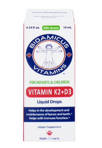 Dung dịch uống hỗ trợ tăng cường hấp thu Calcium Bioamicus Vitamin K2 & D3 (10ml)