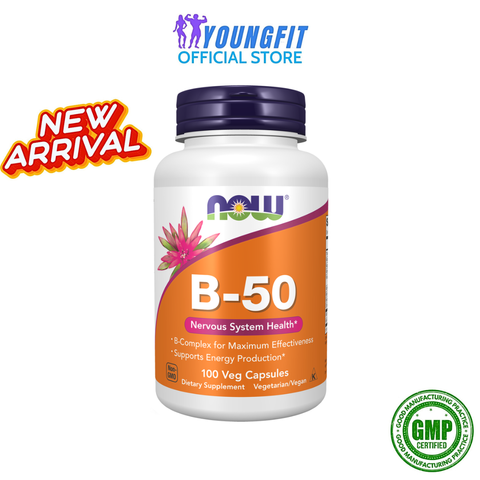 Viên Uống Bổ Sung Vitamin B Tổng Hợp - NOW B 50 Hỗ Trợ Sức Khỏe Hệ Tuần Hoàn Thần Kinh Khỏe Mạnh - YoungFit