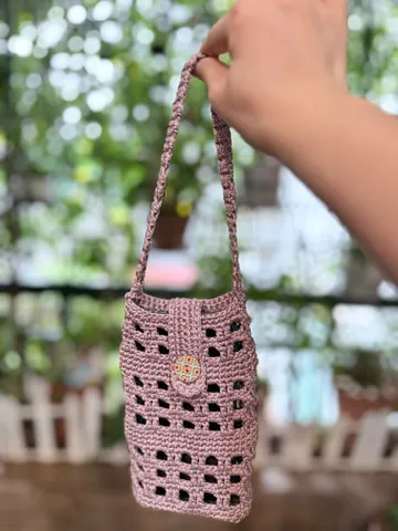 Túi đựng điện thoại làm thủ công bằng len, đồ handmade bằng len