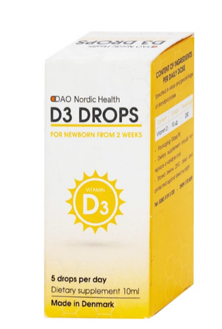 Dung dịch hỗ trợ phát triển xương, răng cho trẻ D3 Drops DAO Nordic Health (10ml)