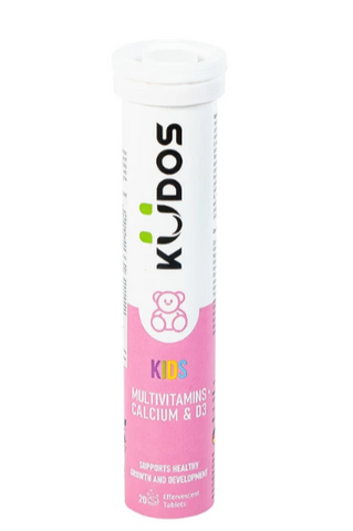 Viên sủi bổ sung calci và vitamin cho trẻ em Kudos Kids Multivitamins Plus Calcium & D3 hương dưa hấu (20 viên)