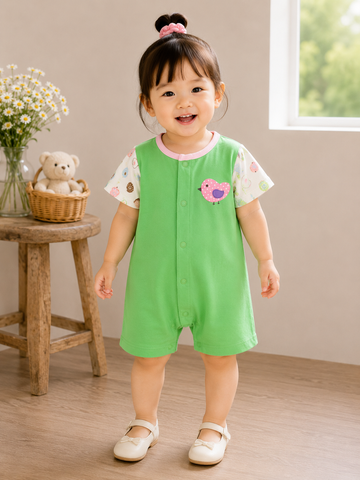 Hàng QC - Bodysuit chim hoạt hình cute đáng yêu dễ thương cotton cho bé gái mùa hè