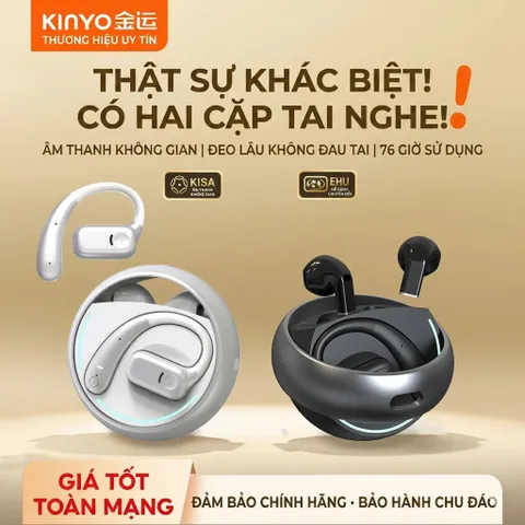 Tai Nghe Kinyo A20 Plus – 2 Cặp Tai Nghe Trong 1 Dock Sạc Xoay