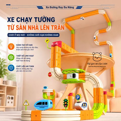 Đồ chơi lắp ráp tàu điên từ tính 113 chi tiết pin sạc nâng cao nhận thức khoa học kỹ thuật cho trẻ nhỏ