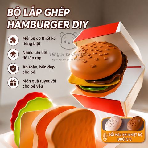 Bộ đồ chơi quầy bán gà rán mini hiệu ứng đổi màu 52 chi tiết giúp bé phát triển tư duy Thế giới đồ chơi 1104