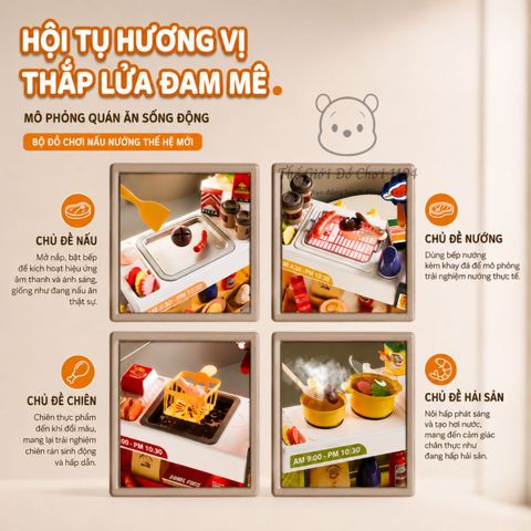 Bộ đồ chơi quầy bán gà rán mini hiệu ứng đổi màu 52 chi tiết giúp bé phát triển tư duy Thế giới đồ chơi 1104