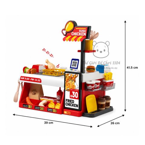 Bộ đồ chơi quầy bán gà rán mini hiệu ứng đổi màu 52 chi tiết giúp bé phát triển tư duy Thế giới đồ chơi 1104