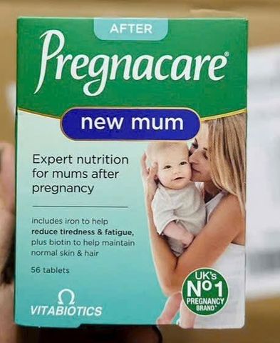 [Mẫu Mới] Viên uống Bổ sung Vitamin cho Mẹ Sau Sinh Vitabiotics Pregnacare New Mum - 56 viên - Hỗ Trợ Đẹp Da & Giảm Rụng Tóc Sau Sinh - S/P Chuẩn UK 