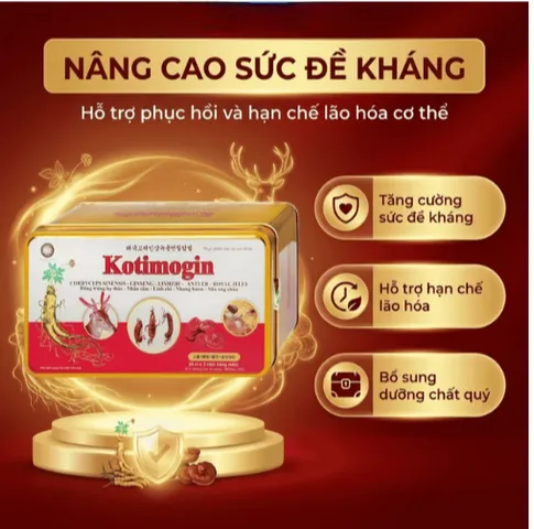 Viên uống Sâm - Đông Trùng Hạ Thảo tăng cường sức khỏe, tăng sức đề kháng Kotimogin (20 vỉ x 3 viên)