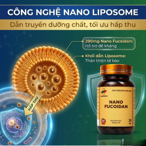 Viên uống hỗ trợ chống oxy hóa, hạn chế gốc tự do, tăng cường sức khỏe Nano Fucoidan Biochempha 30v