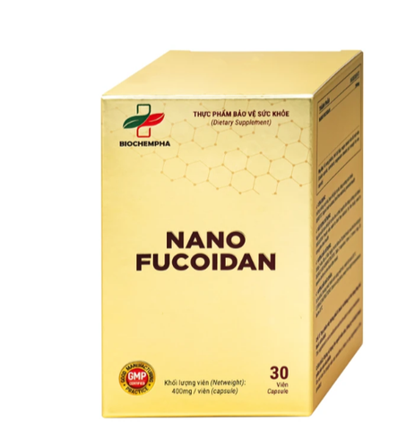 Viên uống hỗ trợ chống oxy hóa, hạn chế gốc tự do, tăng cường sức khỏe Nano Fucoidan Biochempha 30v