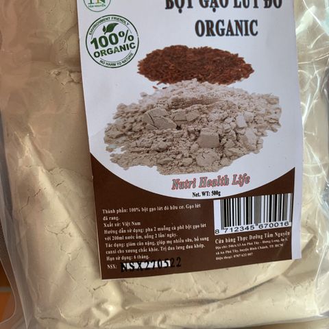 Bột Gạo Lứt đỏ Organic Việt Nam đã rang 500g