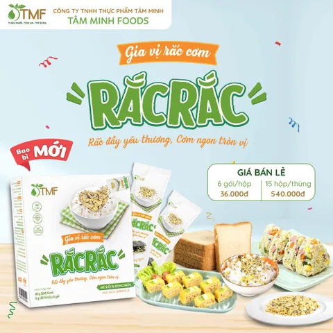 Gia vị rắc cơm lúa mạch rong biển Tâm Minh hộp 6 gói ăn dặm