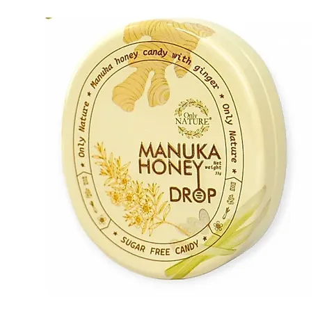 Kẹo Gừng Sả Mật Ong Manuka đường kiêng OnLy Nature (Hộp 33G x 10vien)