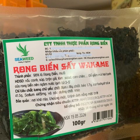 Rong biển nấu súp Nhật Bản - CUT WAKAME - (gói 100g)-[Hàng Nhật]