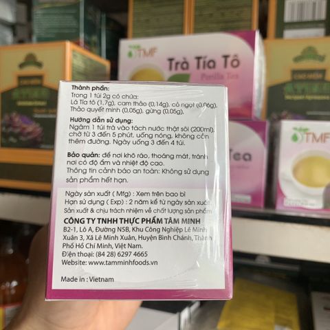 Trà Tía Tô Tâm Minh hộp 20 túi lọc