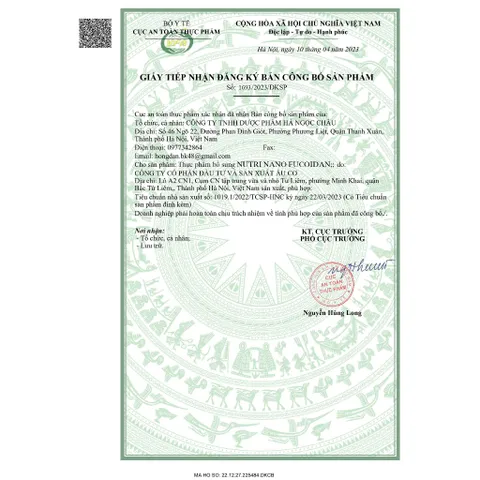 Thực Phẩm Bổ Sung Nutri Nano Fucoidan 500gr Ngũ Cốc Thực Dưỡng tự nhiên