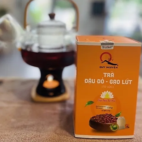Trà đậu đỏ - gạo lứt Quy Nguyên hộp 22 túi lọc