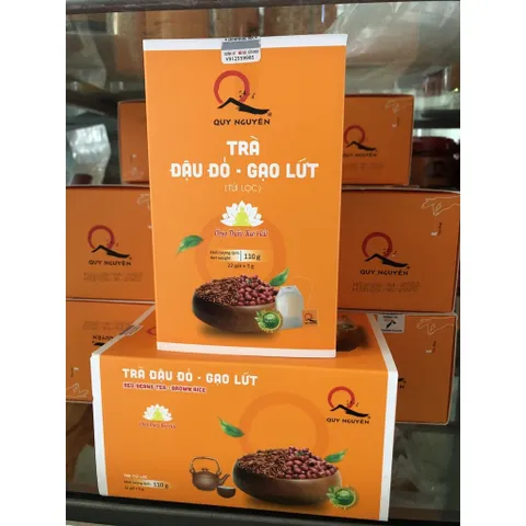 Trà đậu đỏ - gạo lứt Quy Nguyên hộp 22 túi lọc