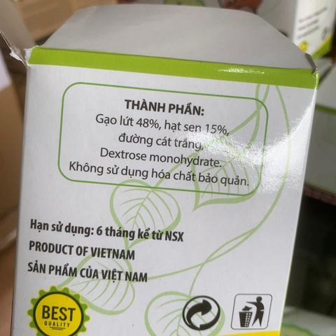 Bột Gạo Lứt Hạt Sen Hạnh Như ít đường 600g