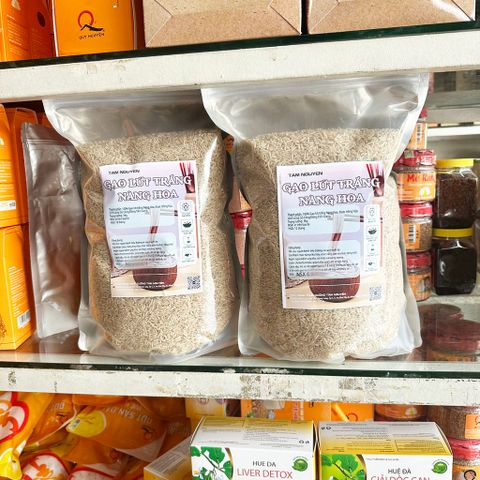 Gạo lứt trắng nàng hoa TN Gò Công hữu cơ túi 3kg