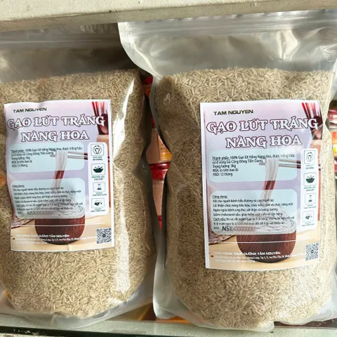 Gạo lứt trắng nàng hoa TN Gò Công hữu cơ túi 3kg